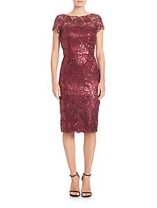 fitted red sequin dress