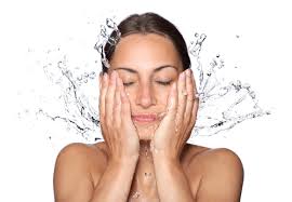 face wash with water